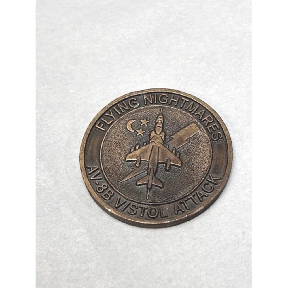 USMC VMA-513 Flying Nightmares AV-8B Harrier V/STOL Challenge Coin Marine